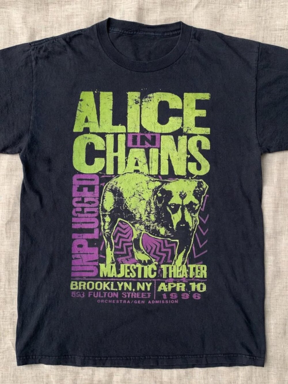 Alice In Chains Unplugged 1996 Majestic Theater Black Graphic T-Shirt